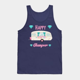 Happy Glamper - Pink Glam Camper Trailer RV Camping Tank Top